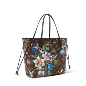 Louis Vuitton Neverfull MM Floral Monogram Canvas Gold Hardware - Image 3