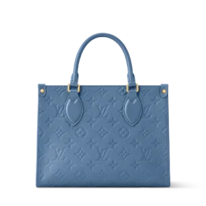 Louis Vuitton OnTheGo MM Blue Monogram Empreinte Leather Gold Hardware