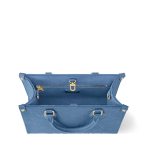 Louis Vuitton OnTheGo MM Blue Monogram Empreinte Leather Gold Hardware - Image 4