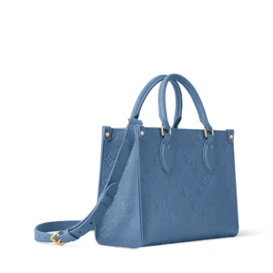 Louis Vuitton OnTheGo MM Blue Monogram Empreinte Leather Gold Hardware - Image 5