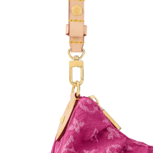 Louis Vuitton Pochette Valley Fuchsia Denim Monogram Gold Hardware - Image 3