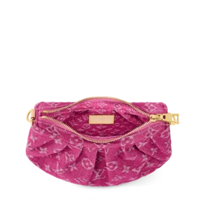 Louis Vuitton Pochette Valley Fuchsia Denim Monogram Gold Hardware - Image 4